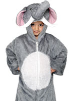 lphant en peluche Costume velours blanc gris Animaux Costume Enfant