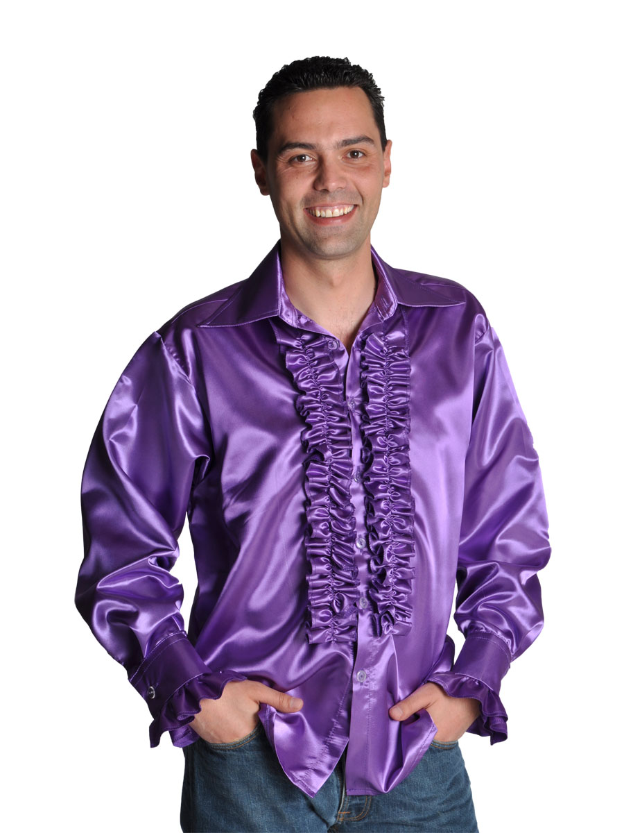 Vêtement Disco 70 ' s Mens Shirt PURPLE