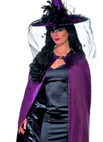 Deluxe violet et noir rversible sorcires Cap Halloween Capes et chapeaux