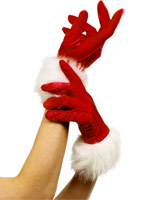 Santa gants rouge Accessoires de Nol